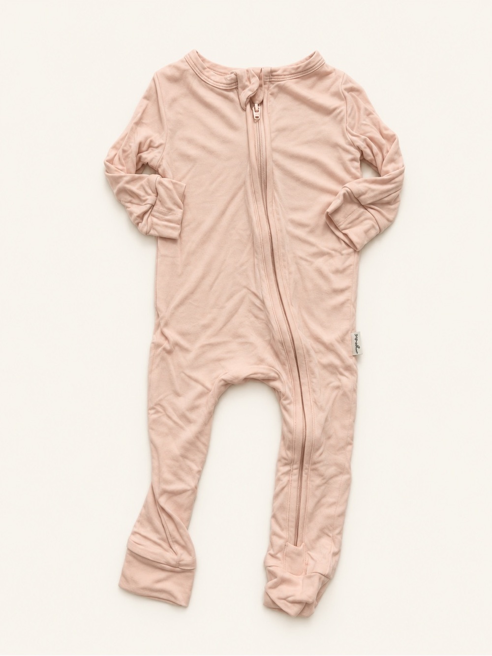 Bamboo Zip-Front One-Piece in Blush Pink - Kids
